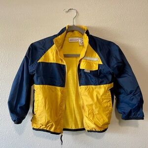 Reebok | Vintage Kids Windbreaker Jacket | Navy/Yellow Retro Track Style
